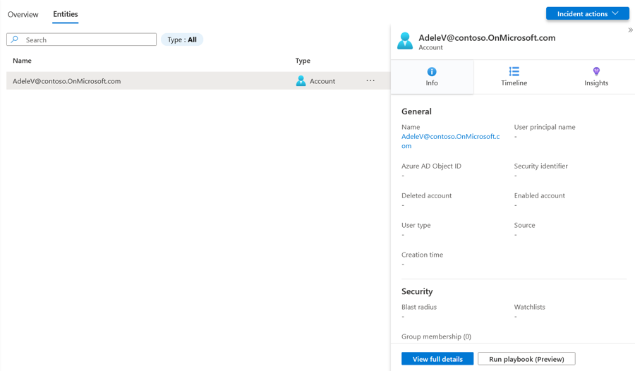 Incident Entities List